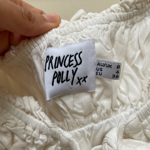 Princess Polly white Elouise crop top US 4 - Picture 3 of 12
